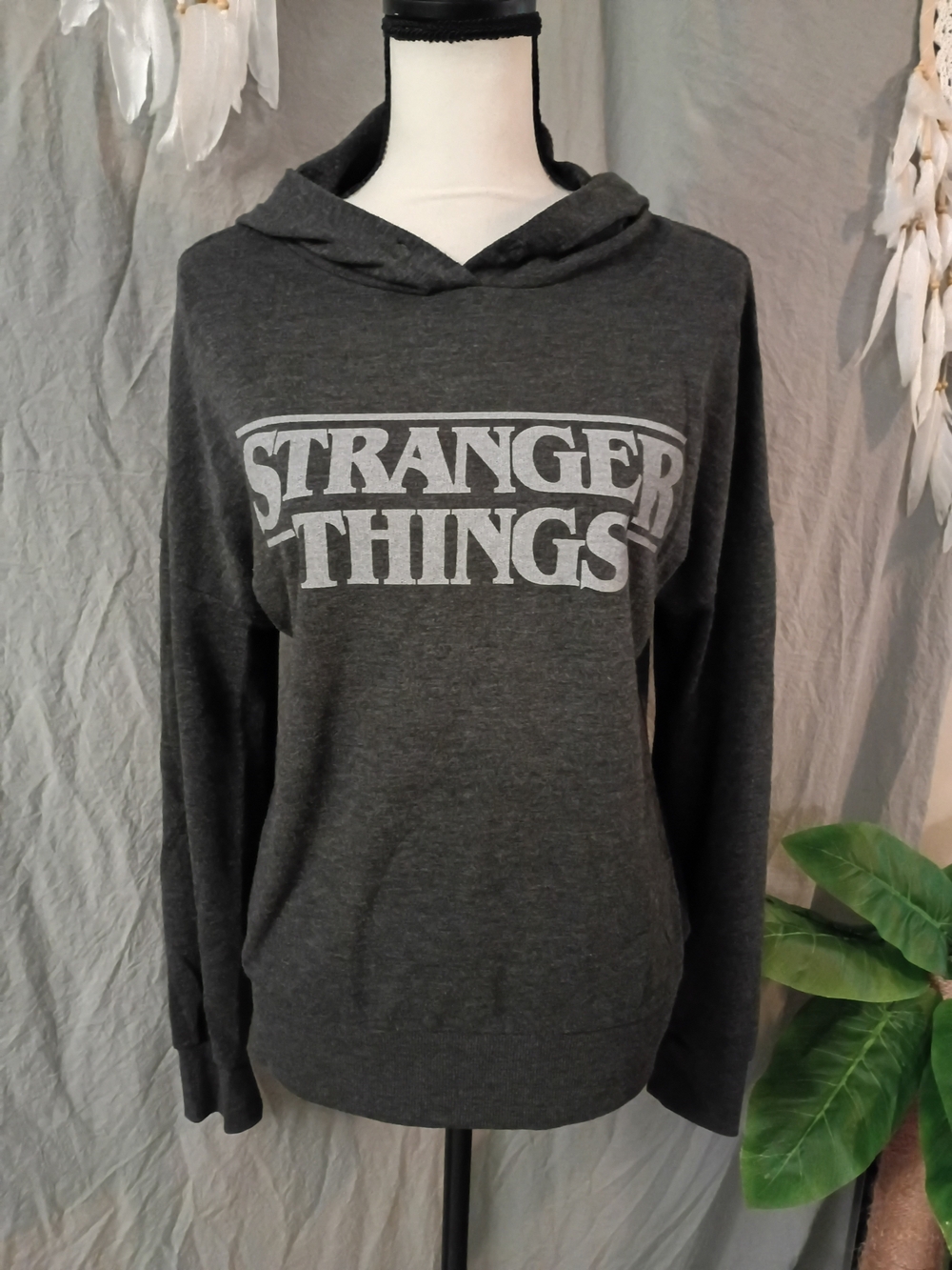 Stranger Things Dark Gray Hooded Sweatshirt